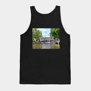 Japanese Akita dog in the river, Bourton-on-the-Water village Tank Top